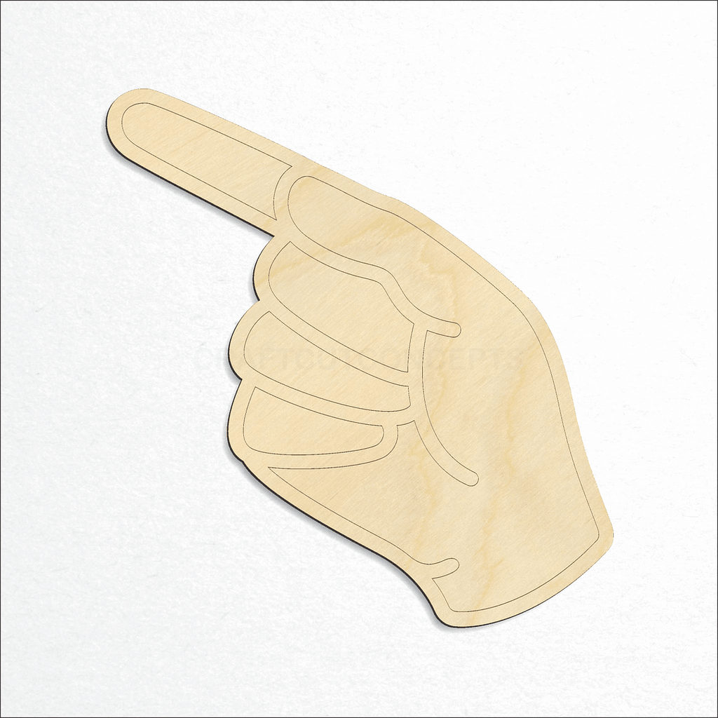 Wooden ASL Sign Lanquage Letter G craft shape available in sizes of 2 inch and up