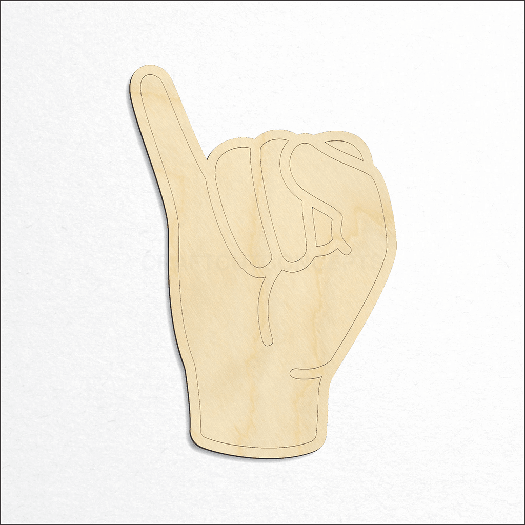 Wooden ASL Sign Lanquage Letter I craft shape available in sizes of 2 inch and up