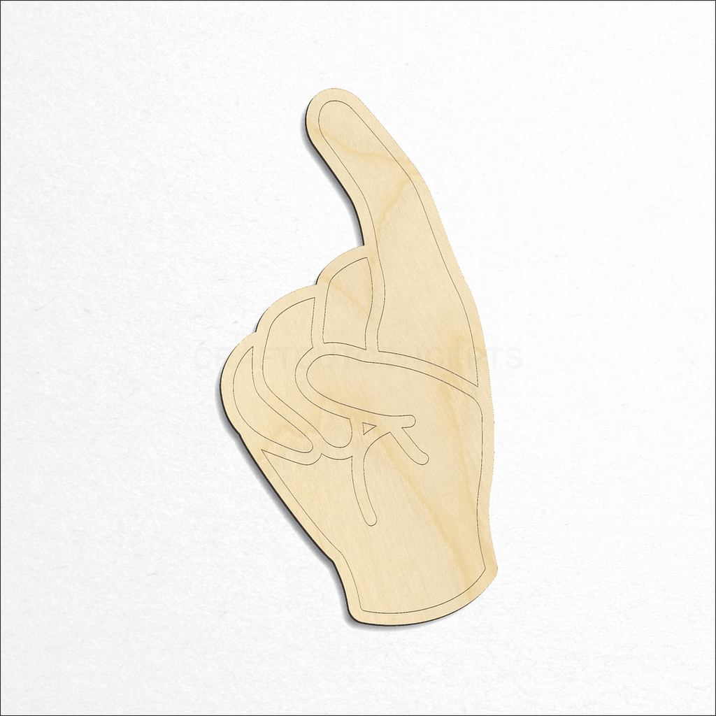 Wooden ASL Sign Lanquage Letter Z craft shape available in sizes of 2 inch and up