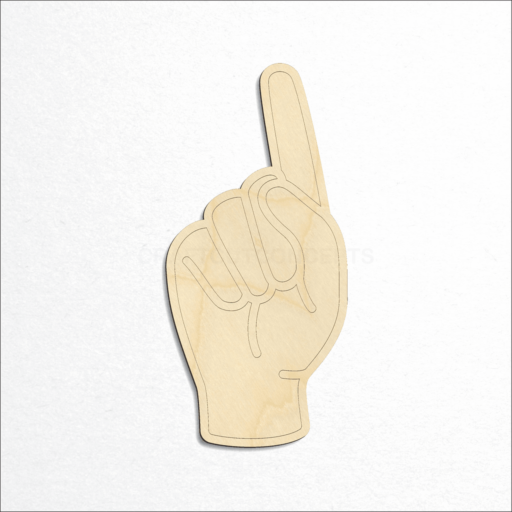 Wooden ASL Sign Lanquage Number 1 craft shape available in sizes of 2 inch and up