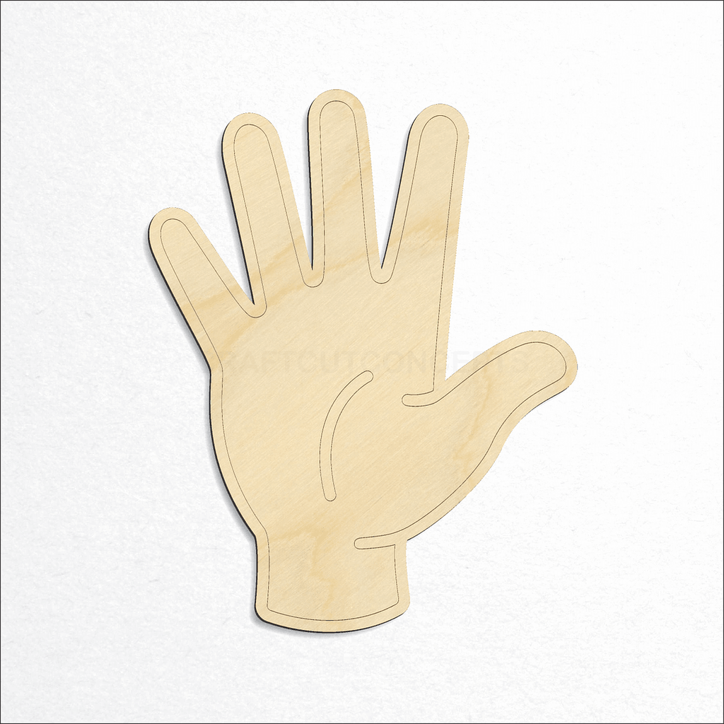 Wooden ASL Sign Lanquage Number 5 craft shape available in sizes of 2 inch and up