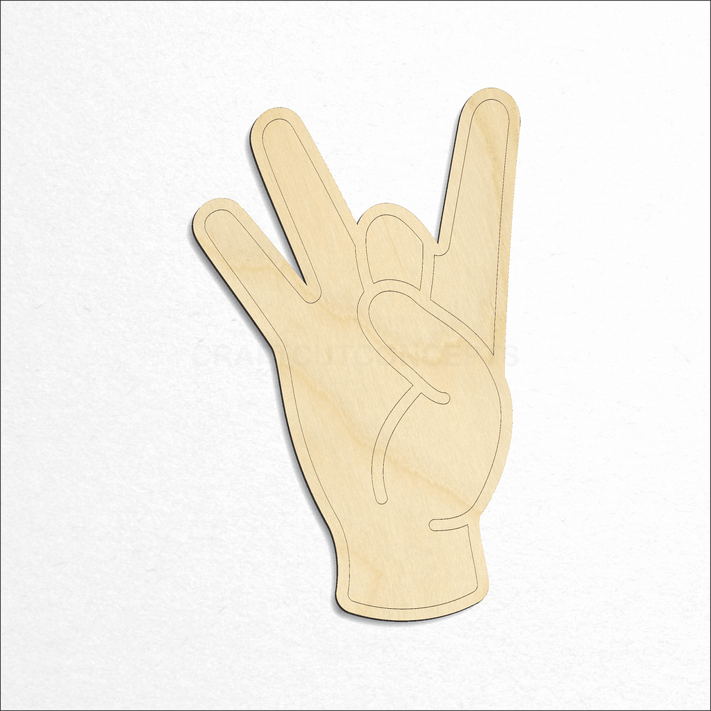 Wooden ASL Sign Lanquage Number 8 craft shape available in sizes of 2 inch and up