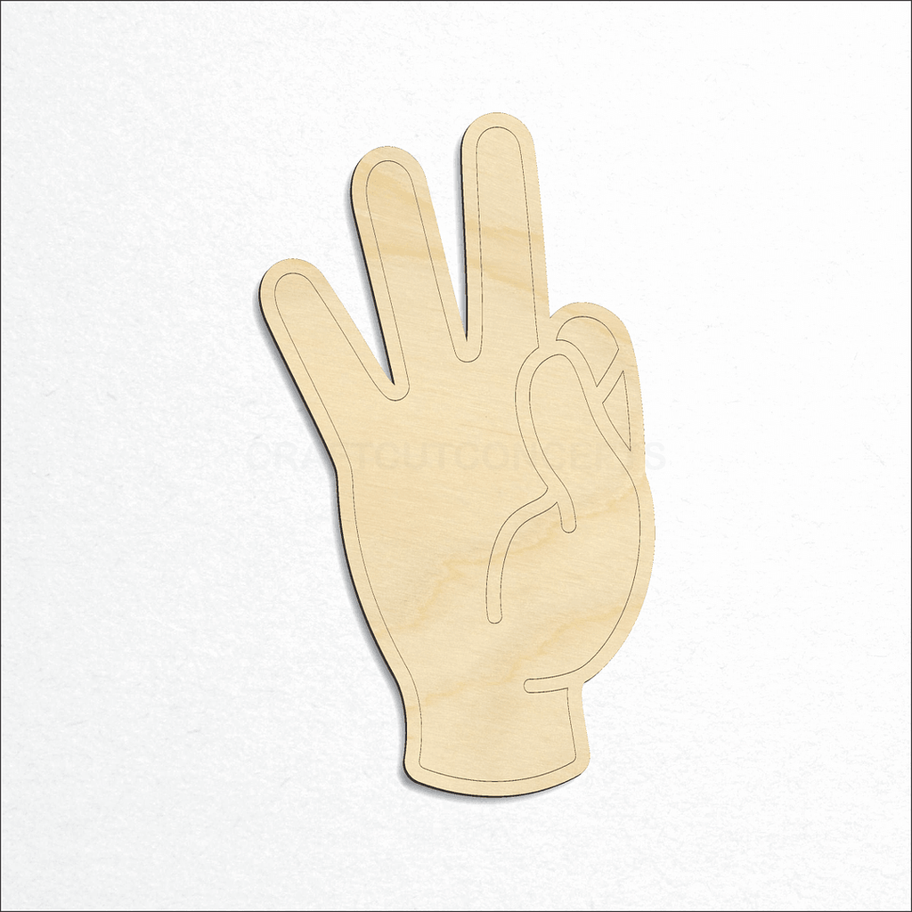 Wooden ASL Sign Lanquage Number 9 craft shape available in sizes of 2 inch and up