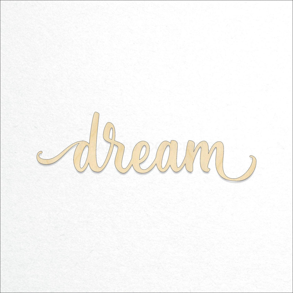 A Product photo showing our laser cut Dream Script Craft Shape available for purchase.
