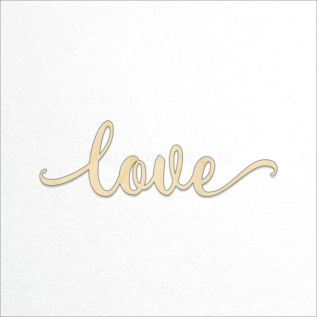 A Product photo showing our laser cut Love Script Craft Shape available for purchase.