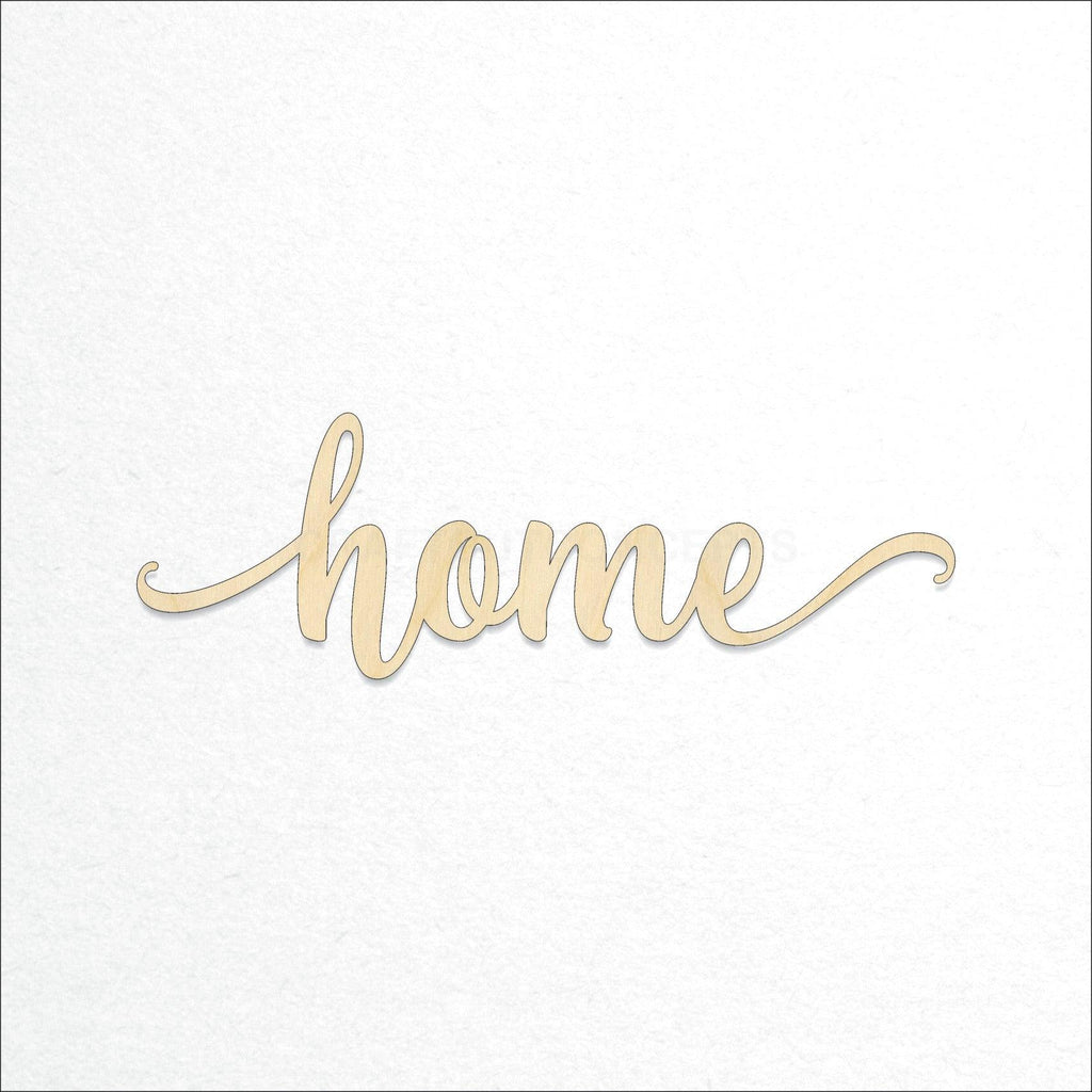 A Product photo showing our laser cut Home Script Craft Shape available for purchase.