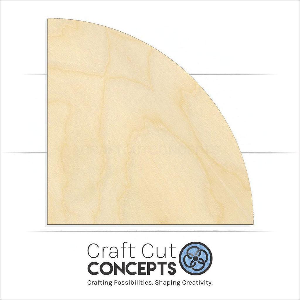 Craft Cut Concepts Logo under a wood Quarter Circle craft shape and blank