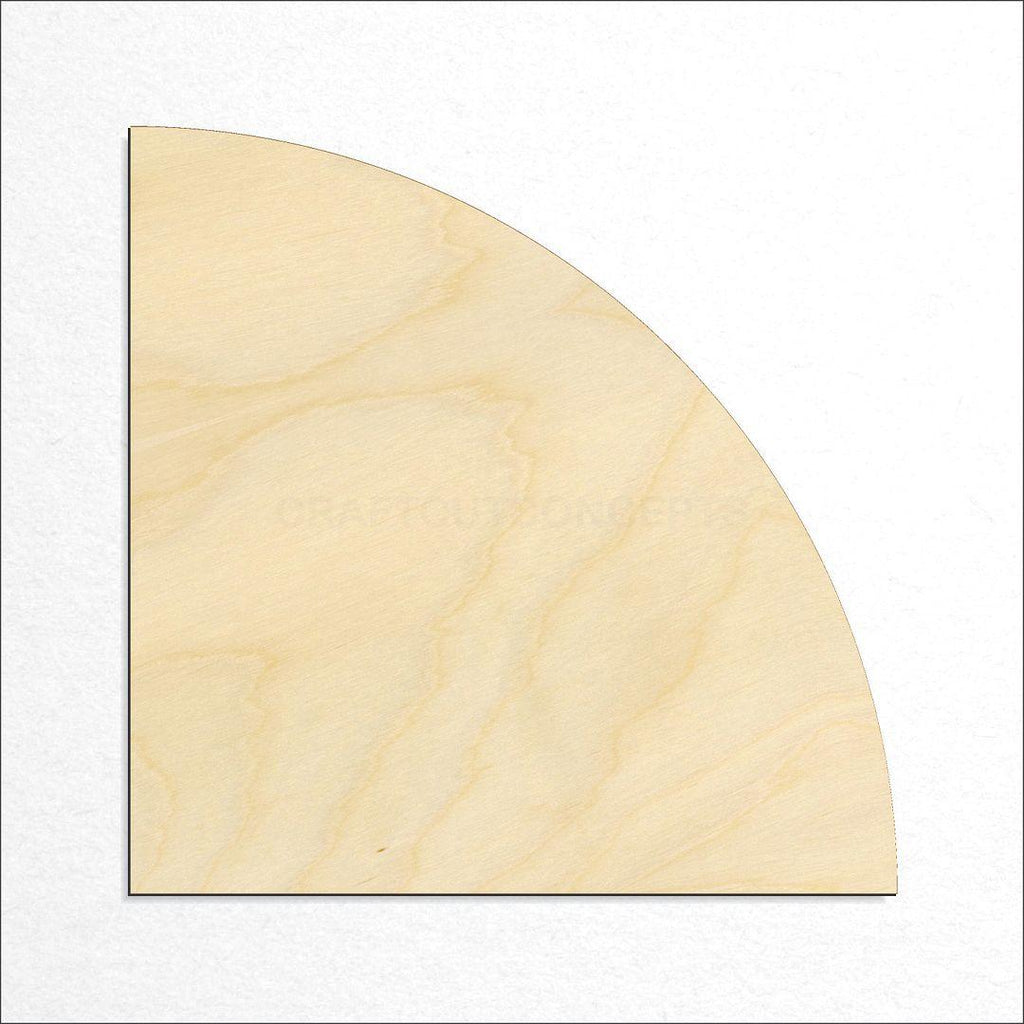 Wooden Quarter Circle craft shape available in sizes of 1 inch and up