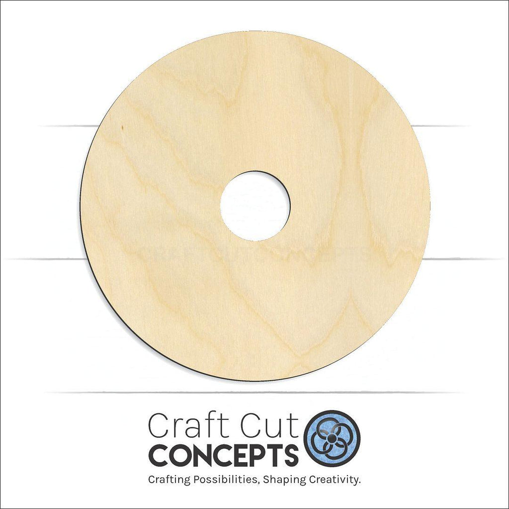 Craft Cut Concepts Logo under a wood Donut Circle craft shape and blank