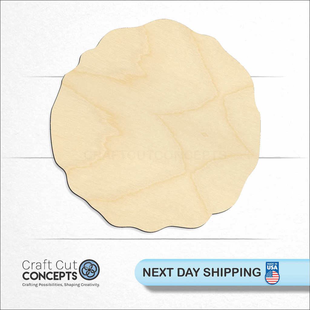 Craft Cut Concepts logo and next day shipping banner with an unfinished wood Rough Circle craft shape and blank