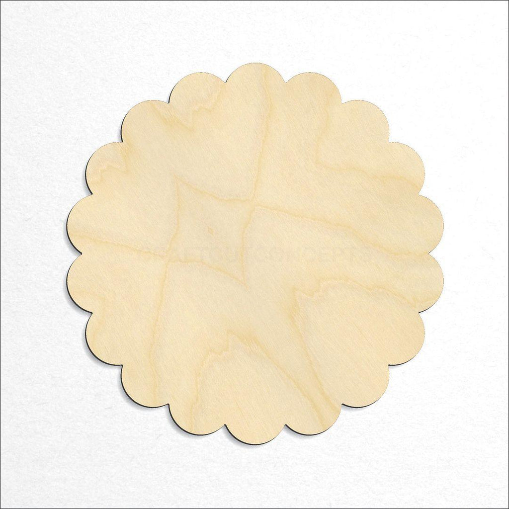 Wooden Scalloped Circle craft shape available in sizes of 1 inch and up