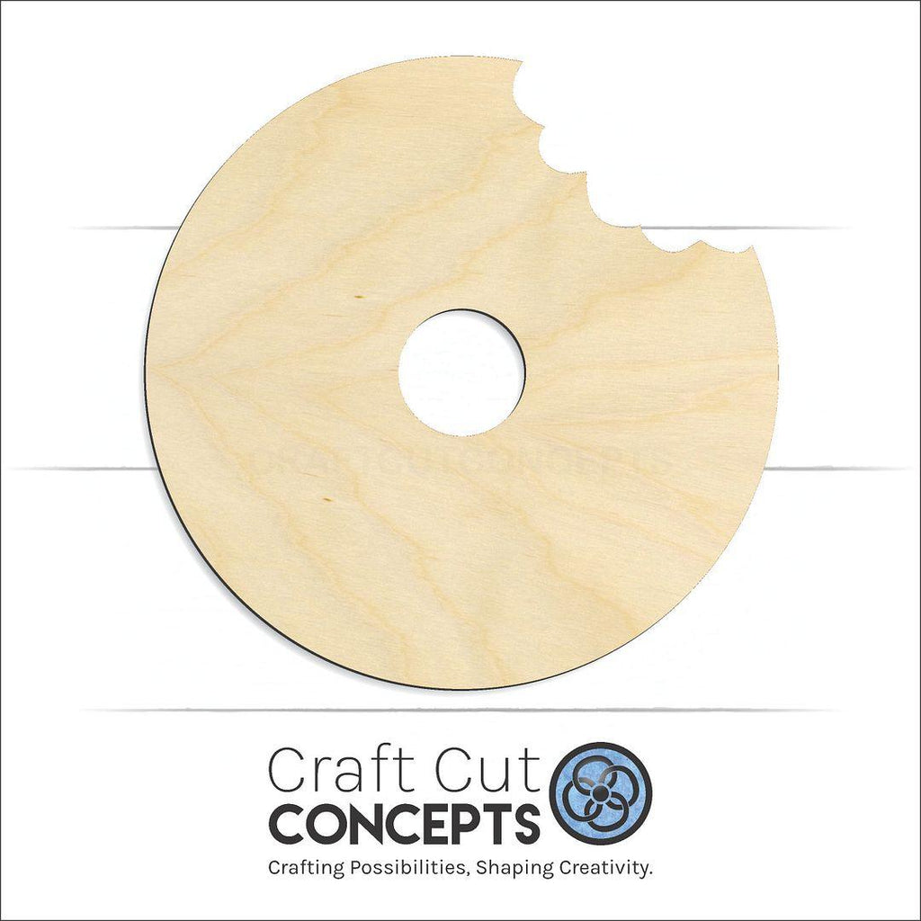 Craft Cut Concepts Logo under a wood Donut Bite craft shape and blank