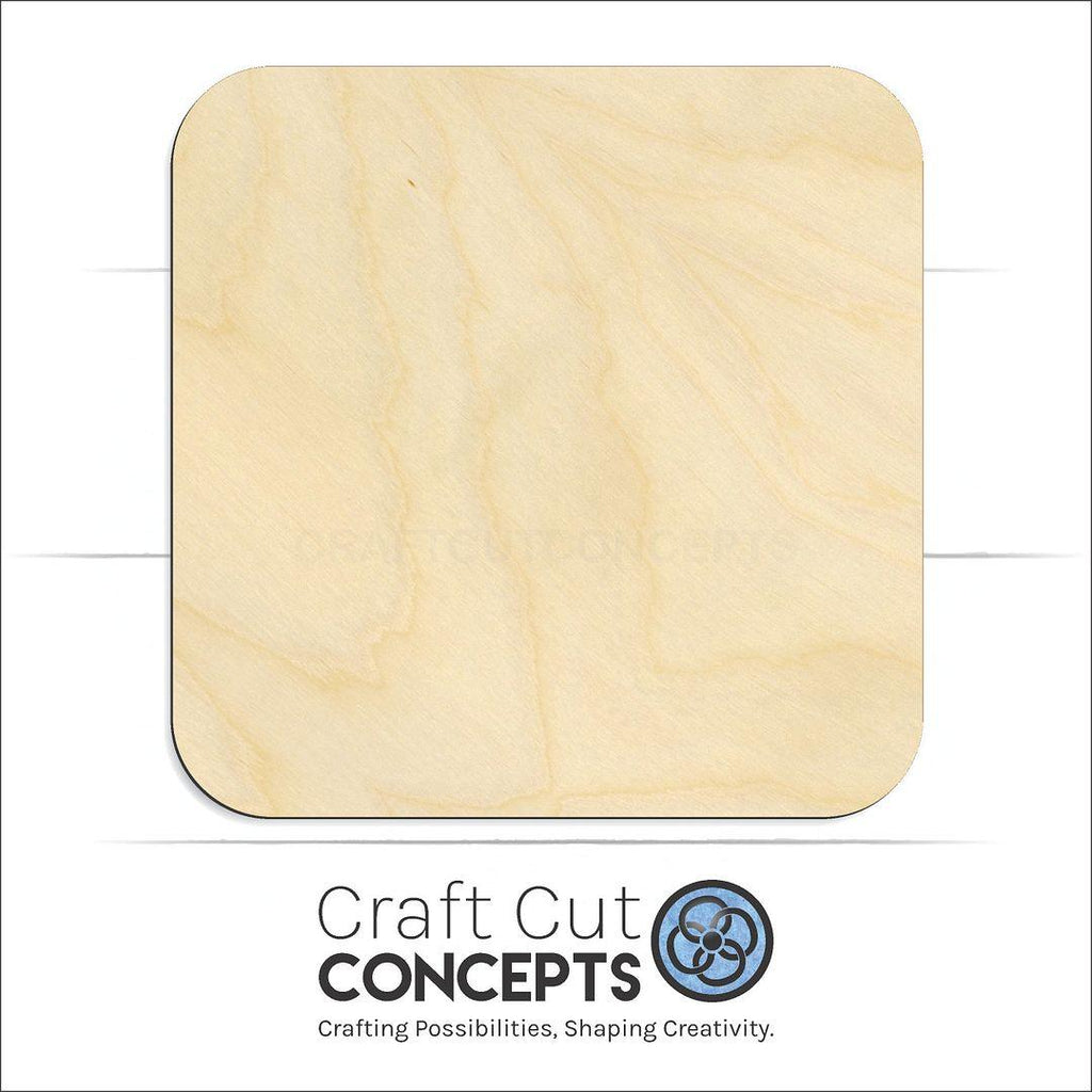 Craft Cut Concepts Logo under a wood Rounded Square craft shape and blank