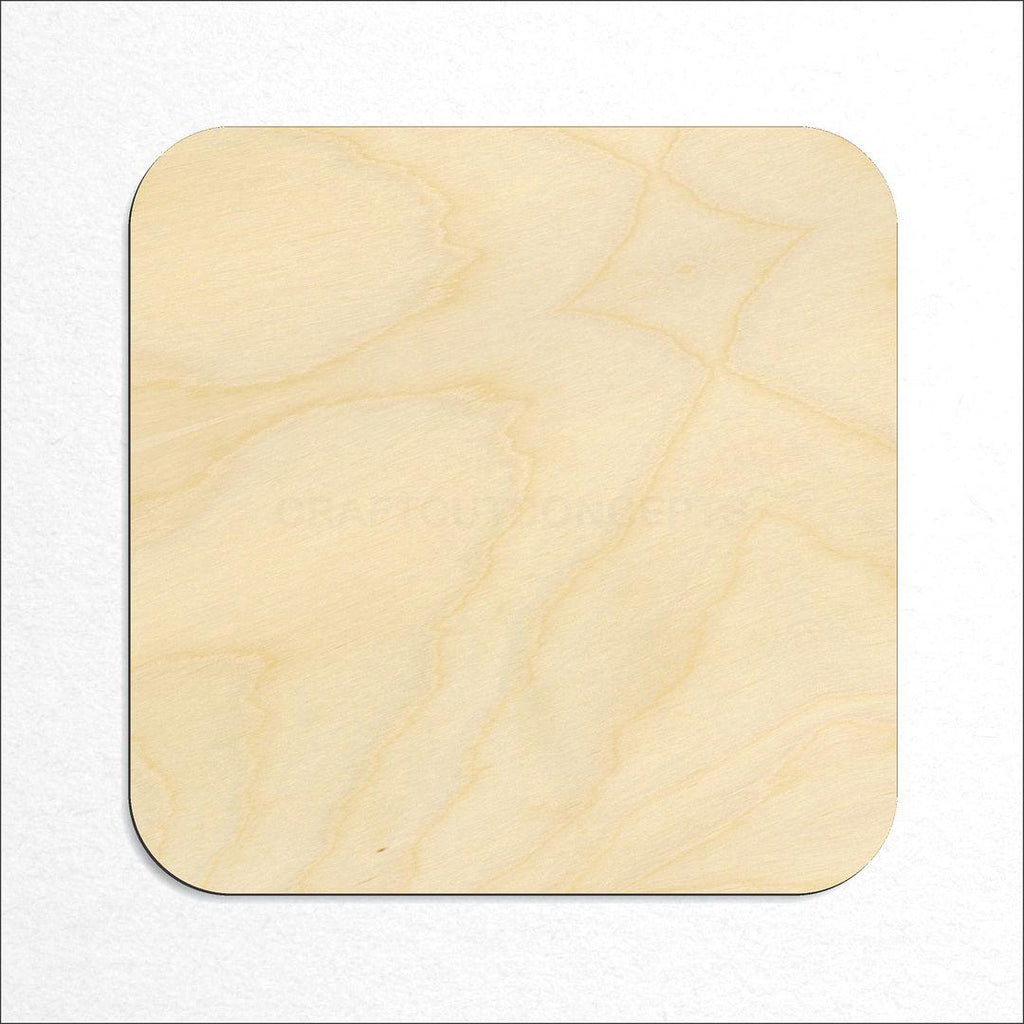 Wooden Rounded Square craft shape available in sizes of 1 inch and up