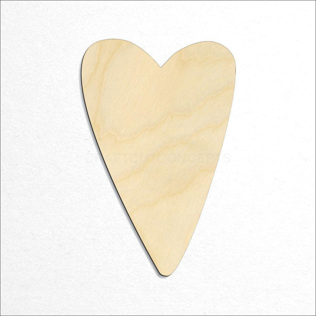 Wooden Primitive Heart craft shape available in sizes of 1 inch and up