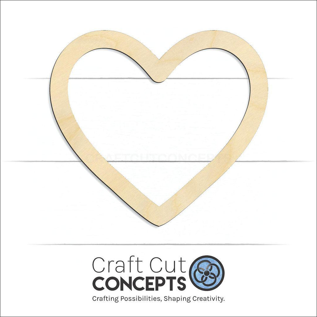 Craft Cut Concepts Logo under a wood Hollow Heart craft shape and blank