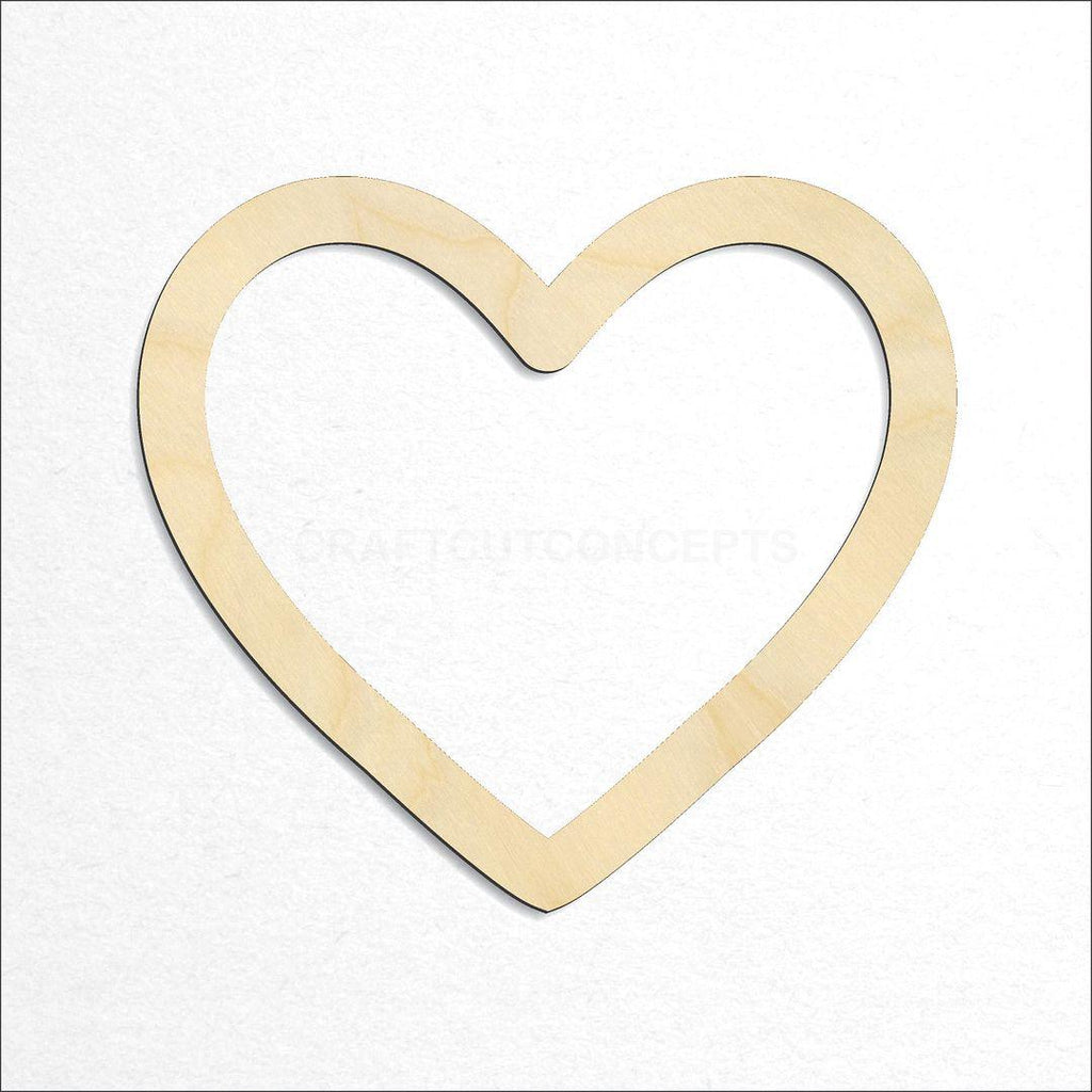 Wooden Hollow Heart craft shape available in sizes of 3 inch and up