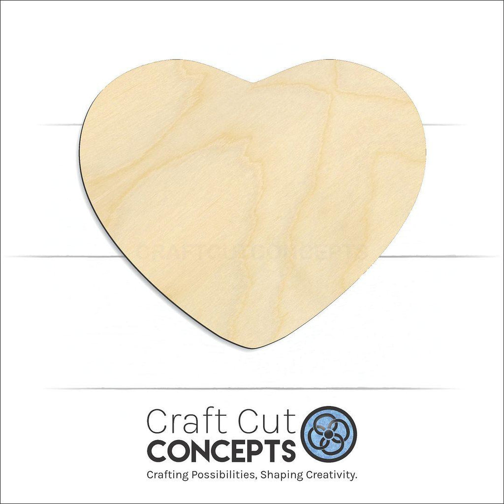 Craft Cut Concepts Logo under a wood Fat Heart craft shape and blank