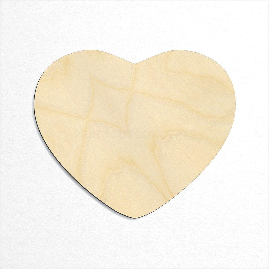 Wooden Fat Heart craft shape available in sizes of 1 inch and up