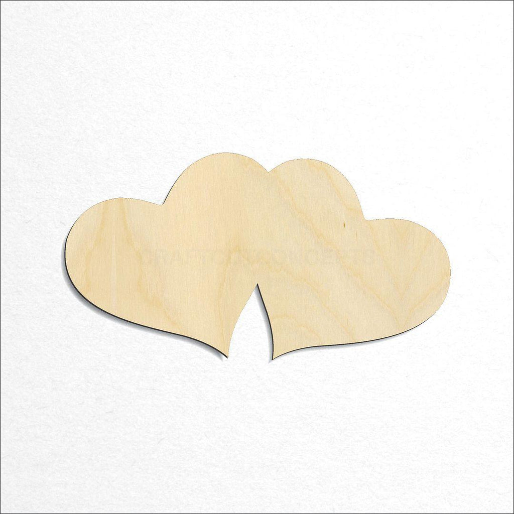 Wooden Pair Heart craft shape available in sizes of 1 inch and up