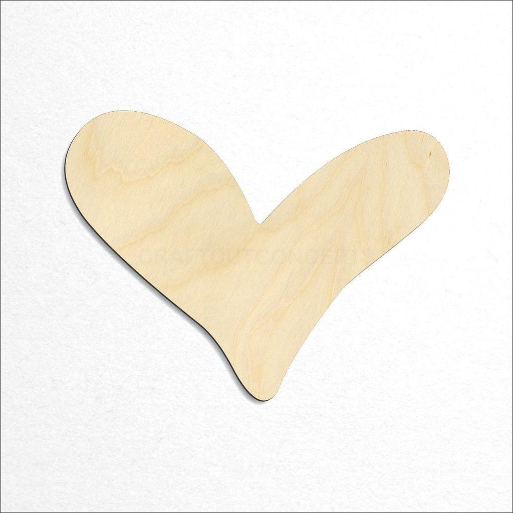 Wooden Whimsical Heart craft shape available in sizes of 1 inch and up