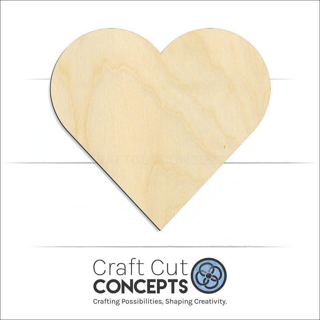 Craft Cut Concepts Logo under a wood Valentines Heart craft shape and blank