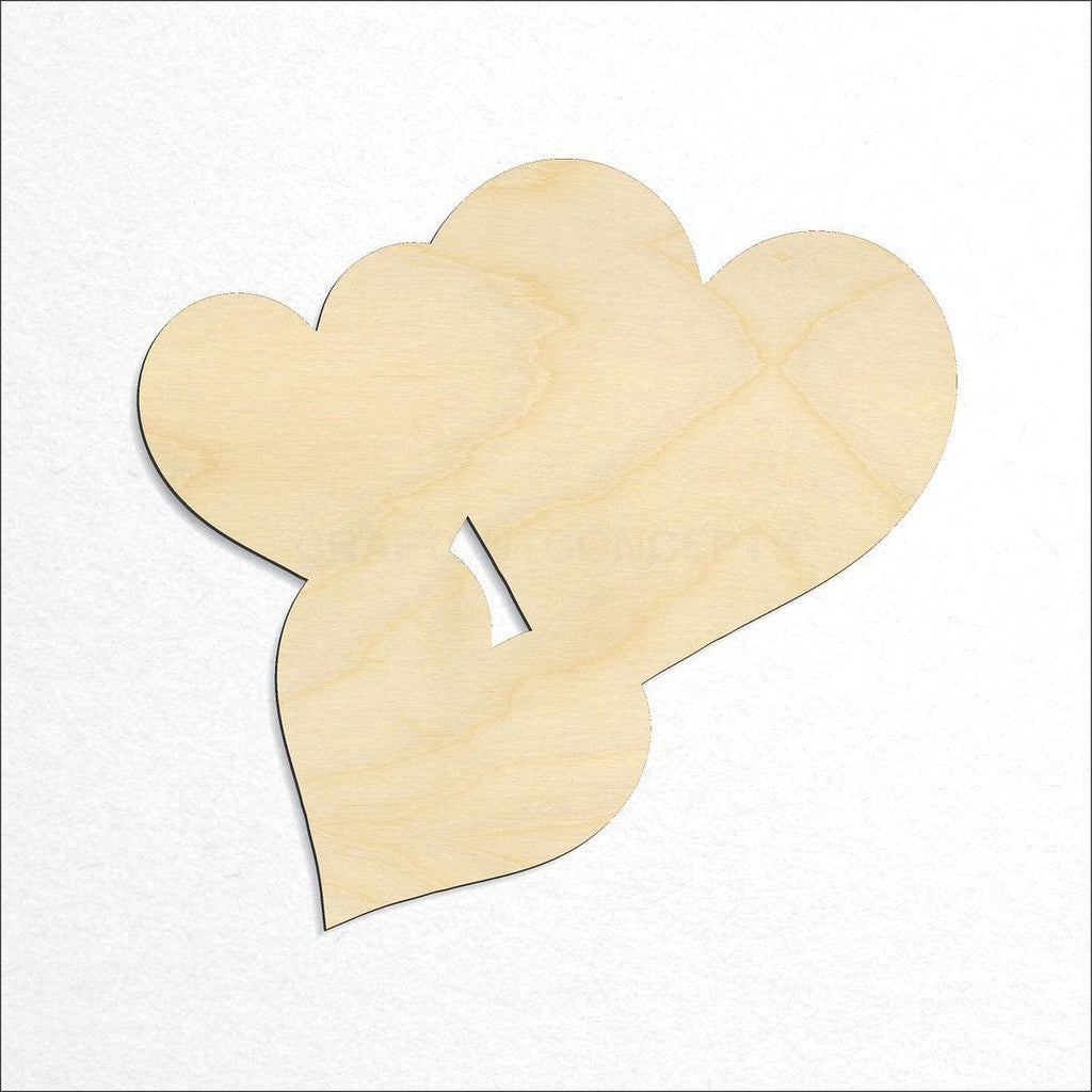 Wooden Three Heart craft shape available in sizes of 1 inch and up