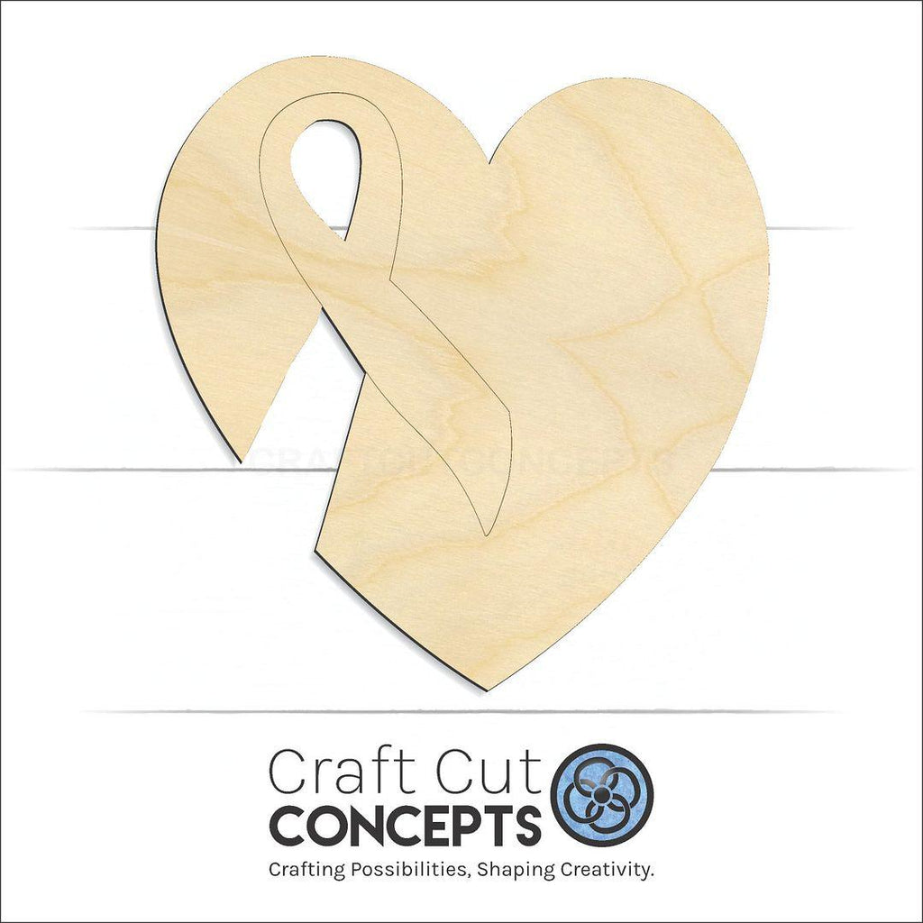 Craft Cut Concepts Logo under a wood Ribbon Heart craft shape and blank