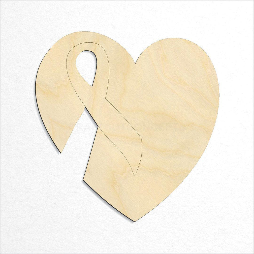 Wooden Ribbon Heart craft shape available in sizes of 1 inch and up