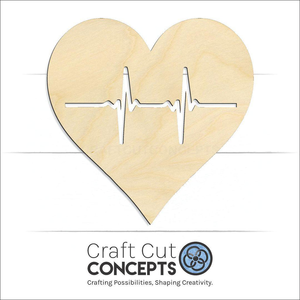 Craft Cut Concepts Logo under a wood Heartbeat Heart craft shape and blank