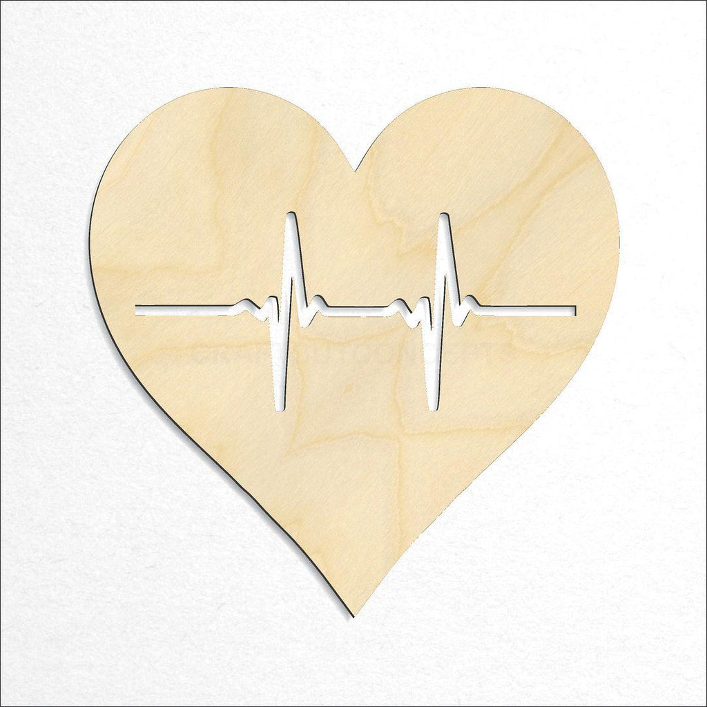 Wooden Heartbeat Heart craft shape available in sizes of 2 inch and up