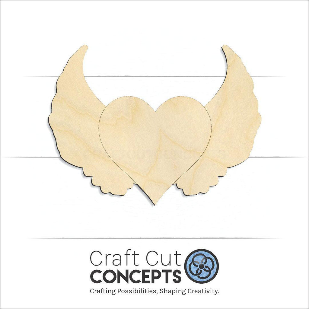 Craft Cut Concepts Logo under a wood Heart with Wings craft shape and blank
