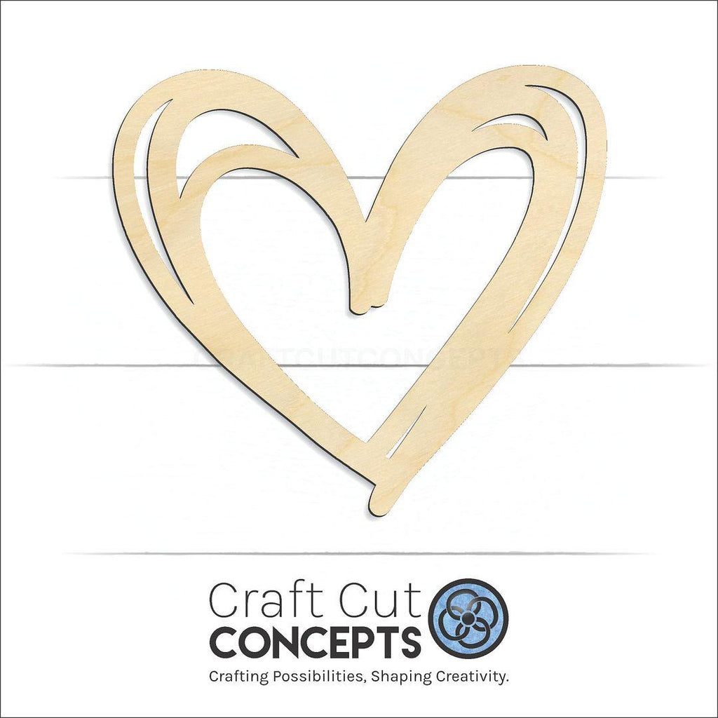 Craft Cut Concepts Logo under a wood Scribble Heart craft shape and blank