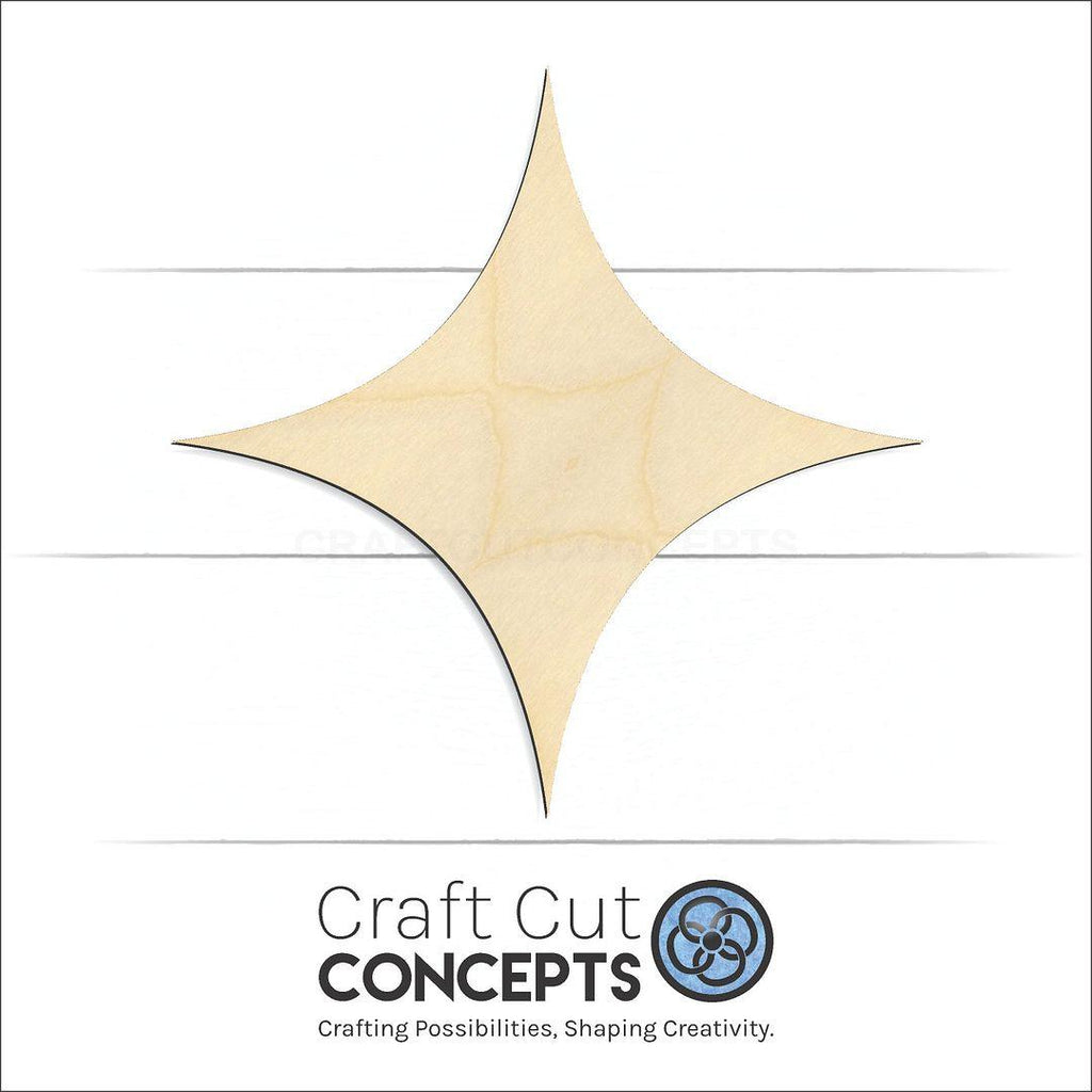 Craft Cut Concepts Logo under a wood Curved Diamond craft shape and blank