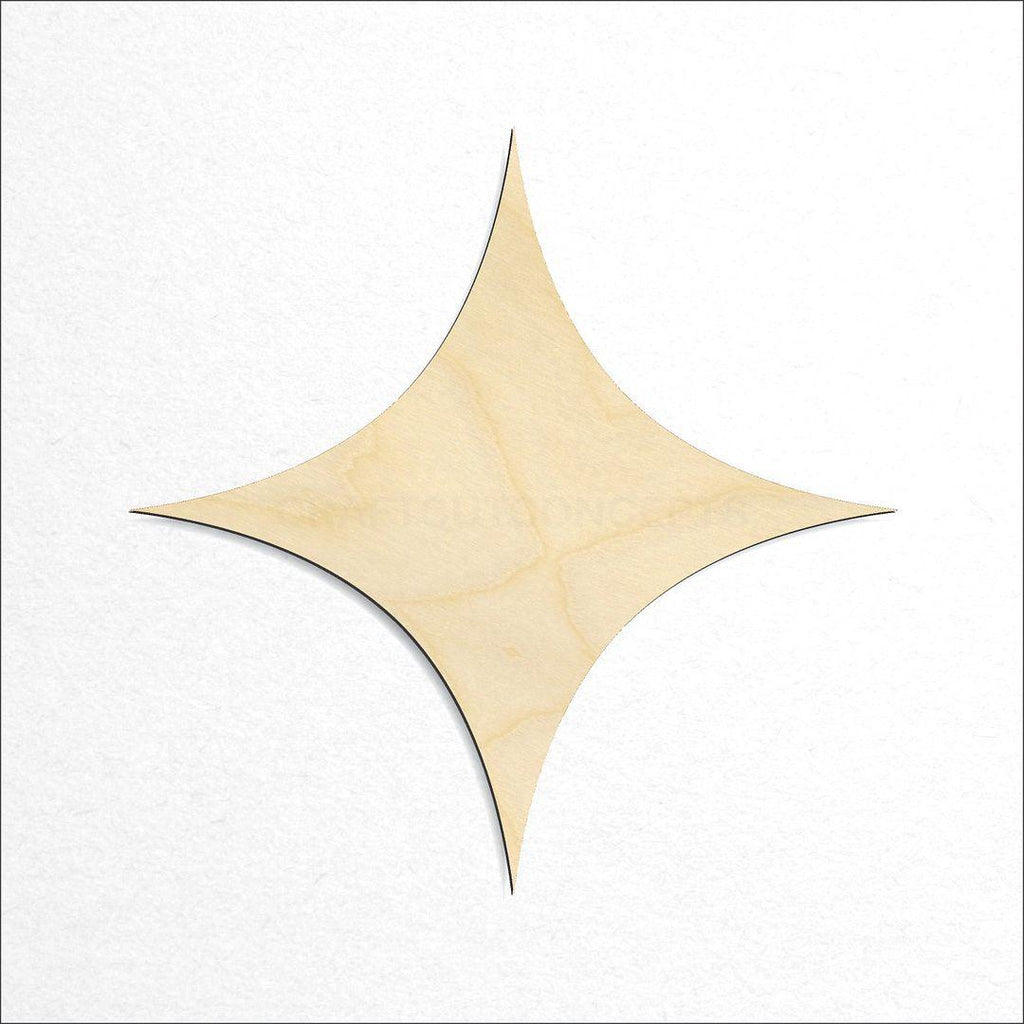 Wooden Curved Diamond craft shape available in sizes of 1 inch and up