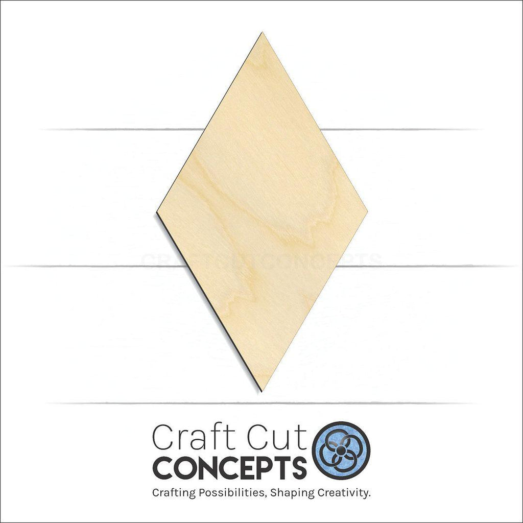 Craft Cut Concepts Logo under a wood Diamond craft shape and blank