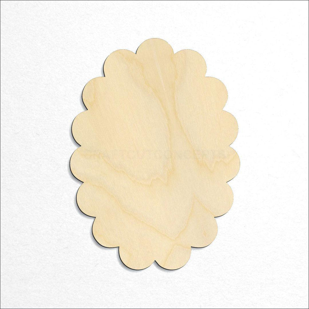 Wooden Scalloped Oval craft shape available in sizes of 1 inch and up