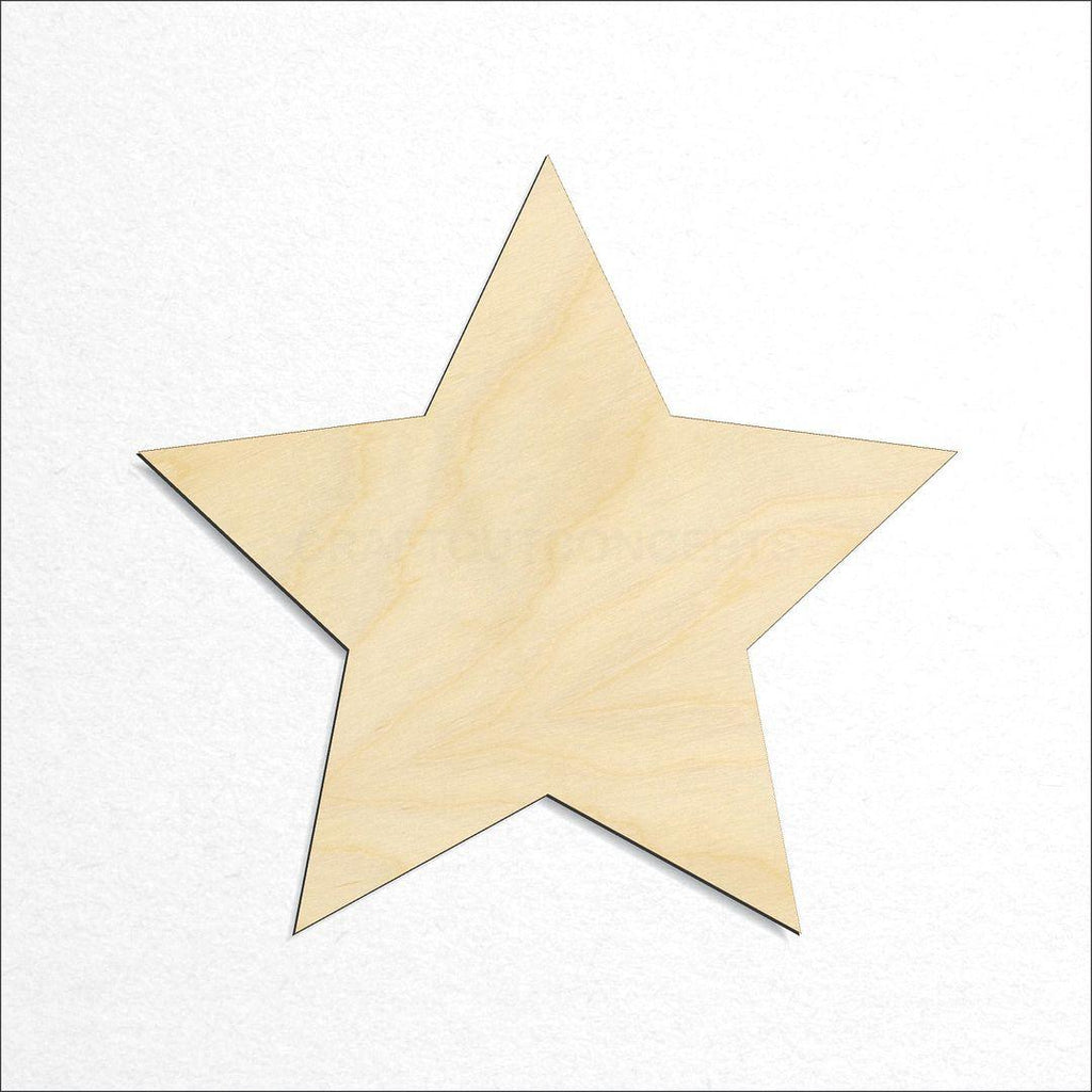 Wooden Medium Star craft shape available in sizes of 1 inch and up