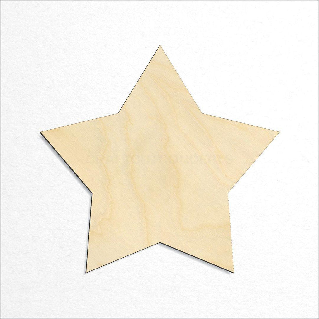 Wooden Fat Star craft shape available in sizes of 1 inch and up