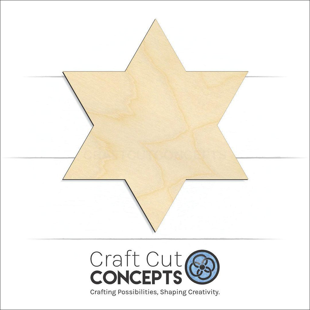 Craft Cut Concepts Logo under a wood Six point Star craft shape and blank