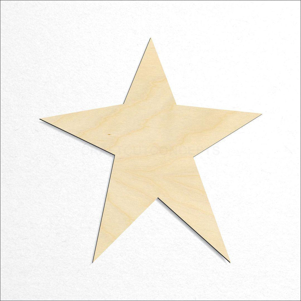 Wooden Star  craft shape available in sizes of 1 inch and up