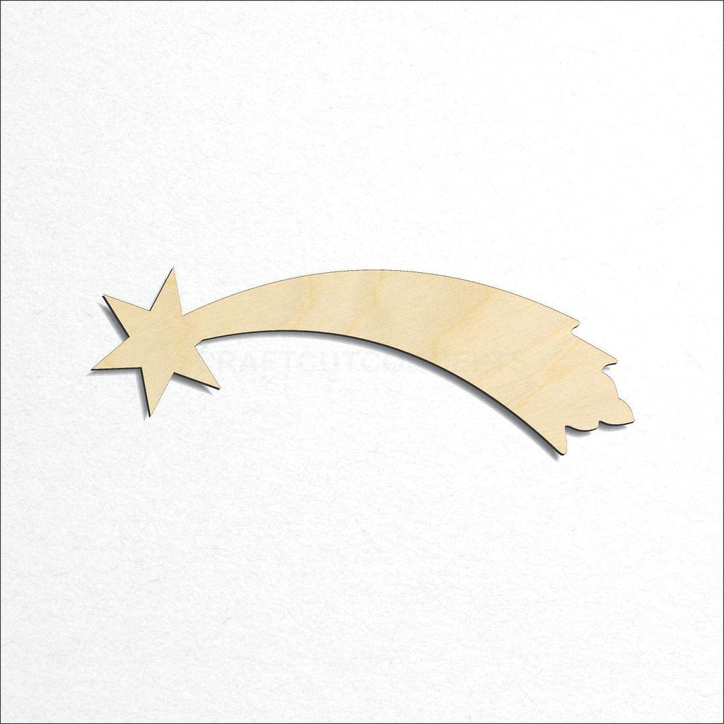Wooden Shooting Star craft shape available in sizes of 1 inch and up