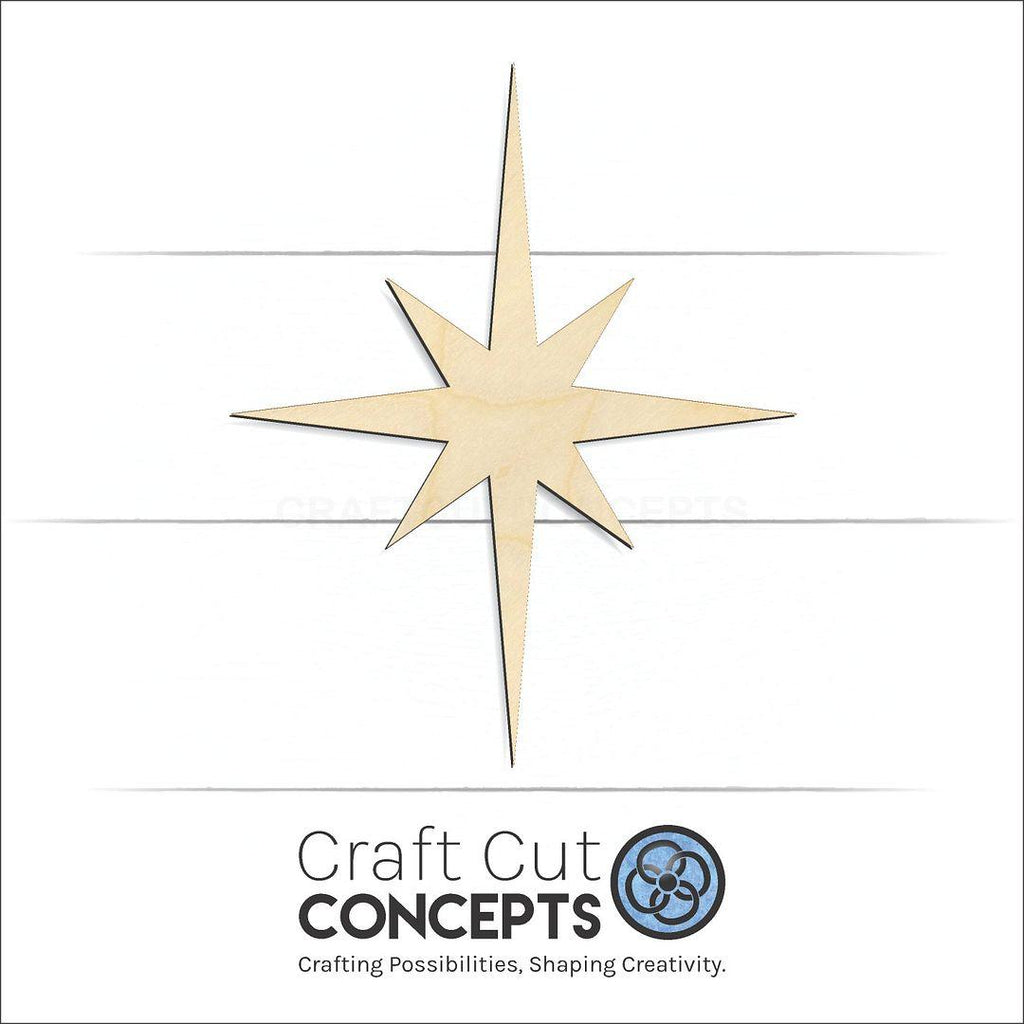 Craft Cut Concepts Logo under a wood Sharp North Star craft shape and blank