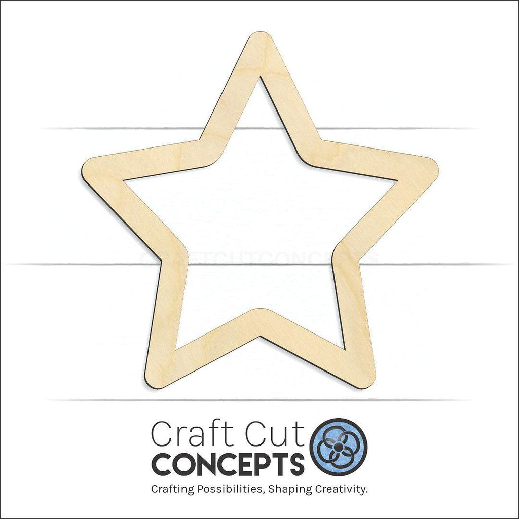 Craft Cut Concepts Logo under a wood Star Outline craft shape and blank