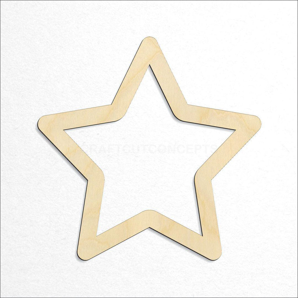 Wooden Star Outline craft shape available in sizes of 1 inch and up