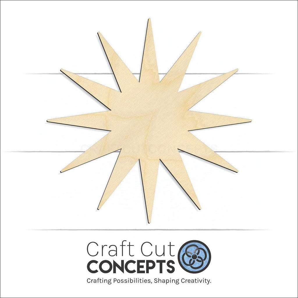 Craft Cut Concepts Logo under a wood 12-Point Star craft shape and blank