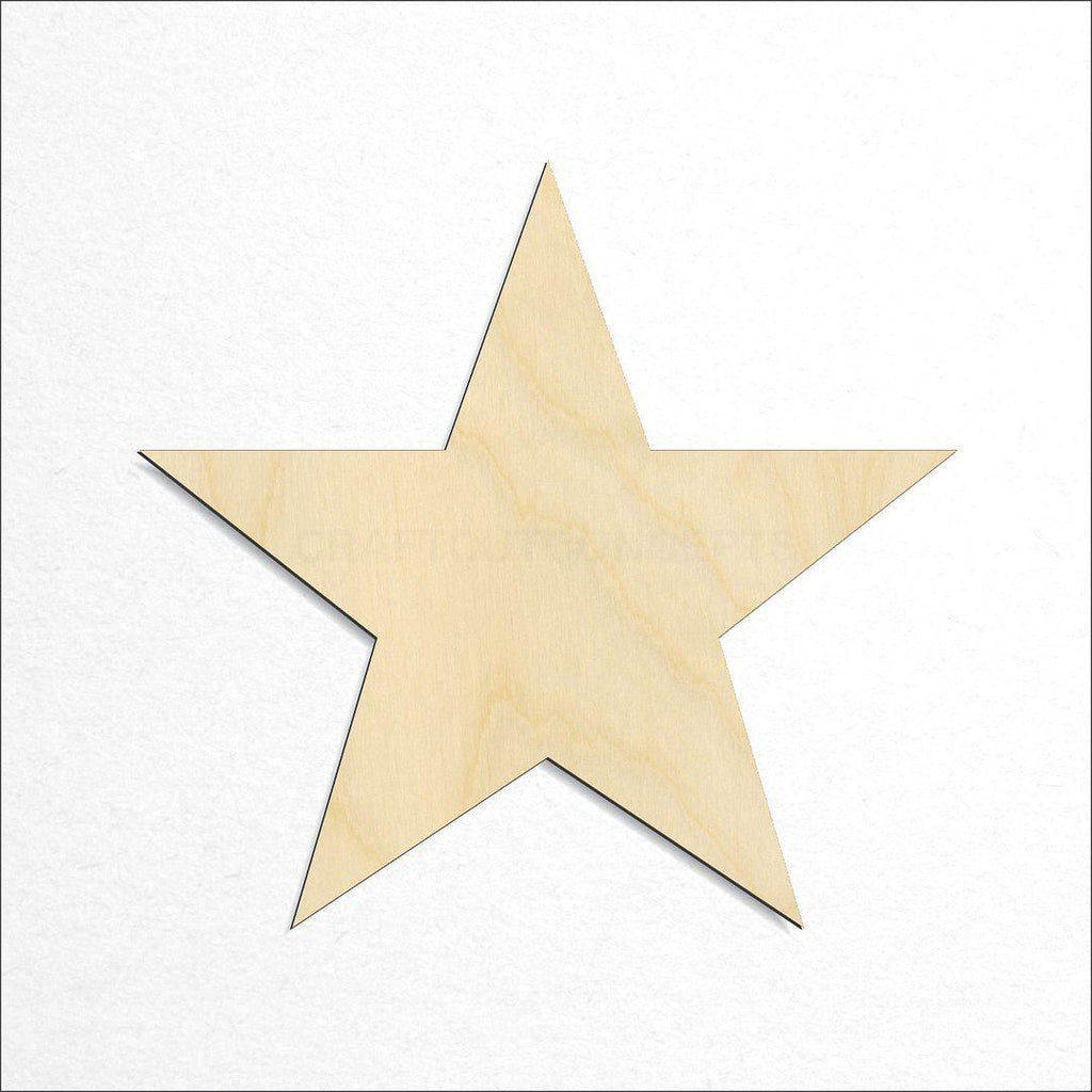 Wooden Star craft shape available in sizes of 1 inch and up
