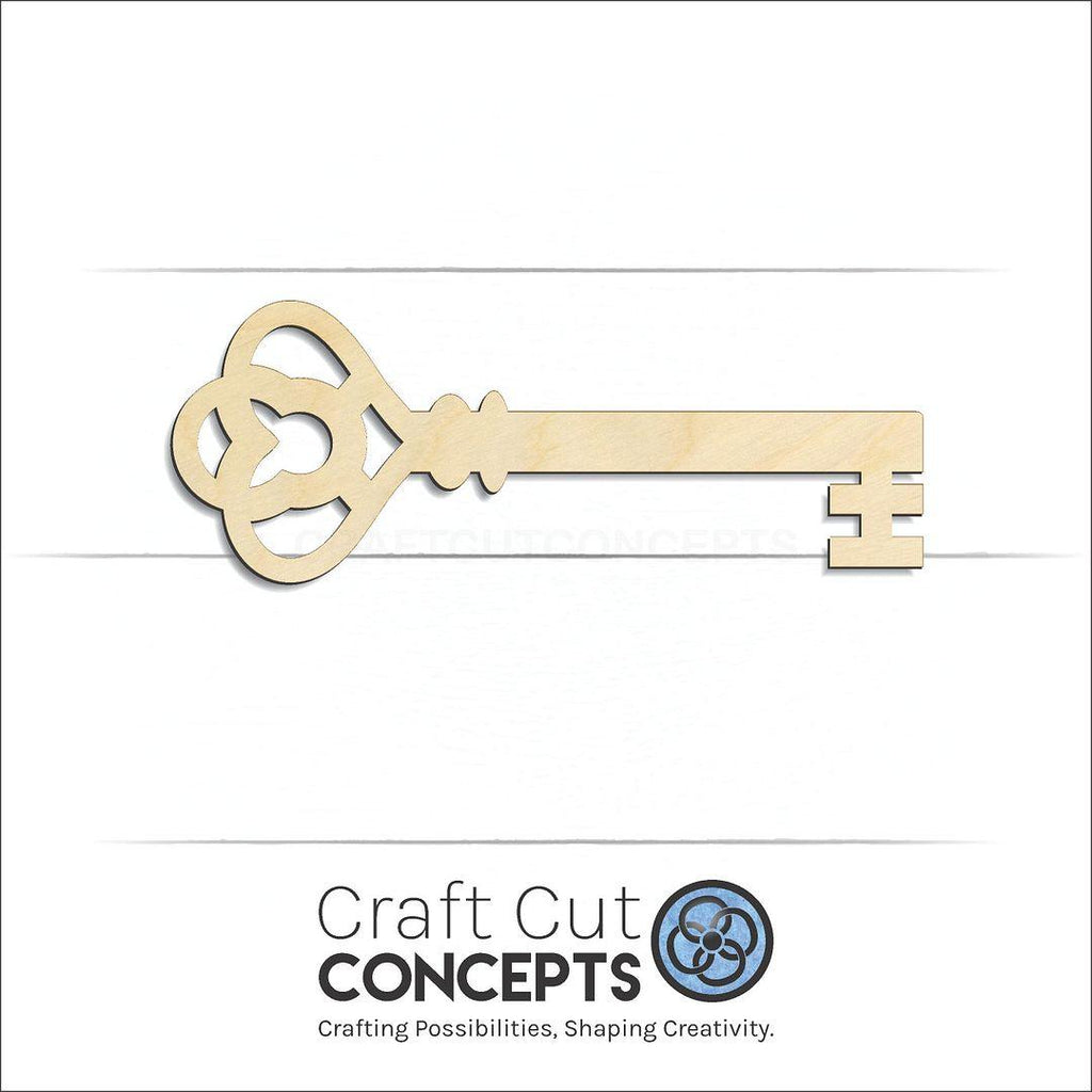 Craft Cut Concepts Logo under a wood Skeleton Key-2 craft shape and blank