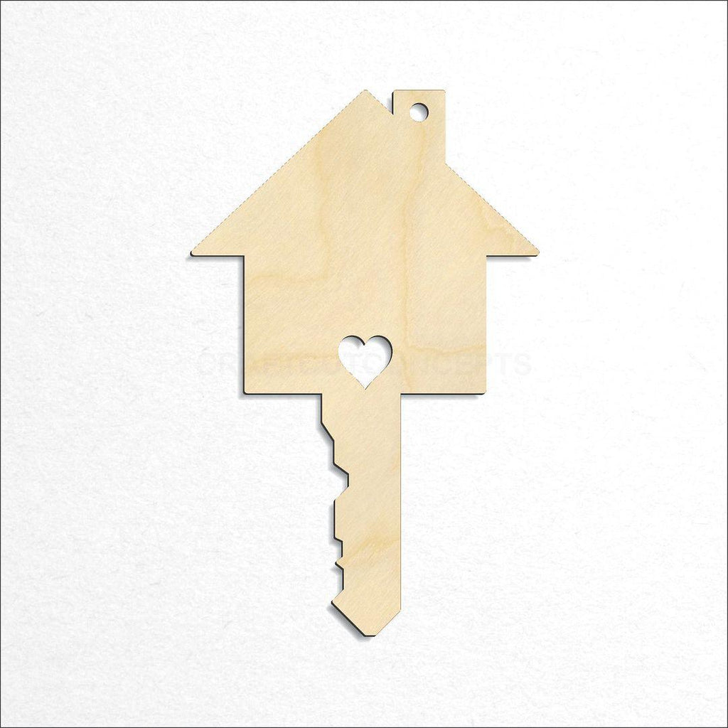 Wooden House Top Key craft shape available in sizes of 2 inch and up