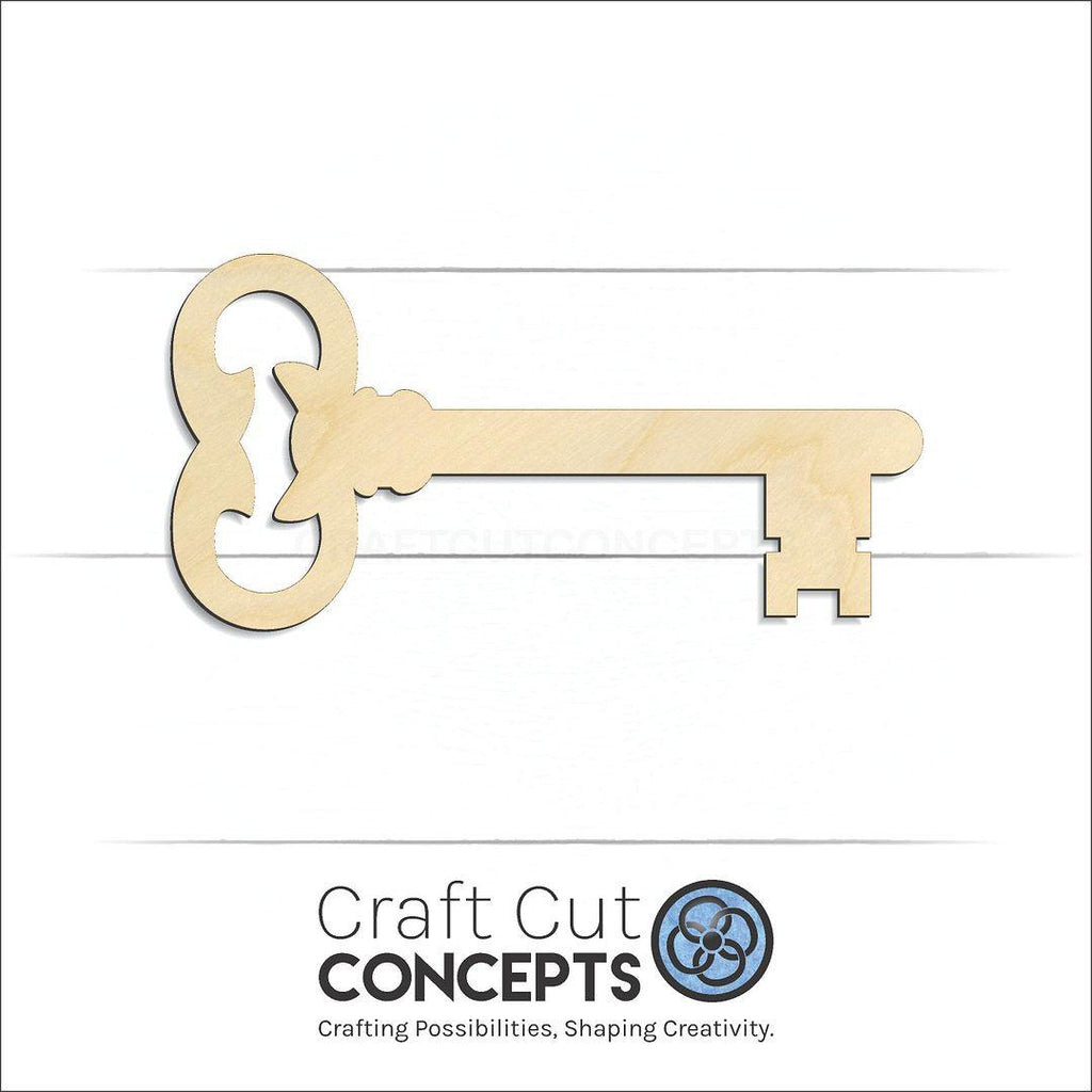 Craft Cut Concepts Logo under a wood Skeleton Key craft shape and blank